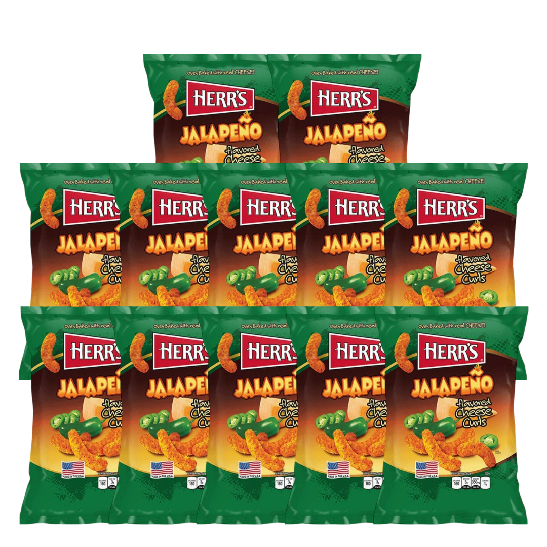 12er-Pack Herr´s Jalapeno Cheese Curls 170g