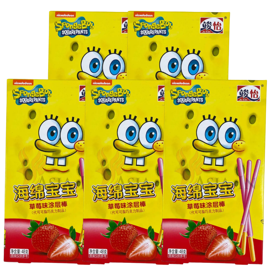 Junyi SpongeBob Pocky Erdbeergeschmack 48g