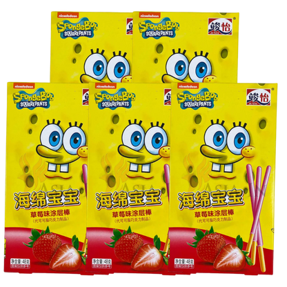 Junyi SpongeBob Pocky Erdbeergeschmack 48g