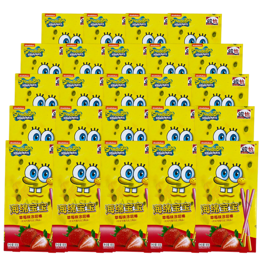 24er-Pack Junyi SpongeBob Pocky Erdbeergeschmack 48g