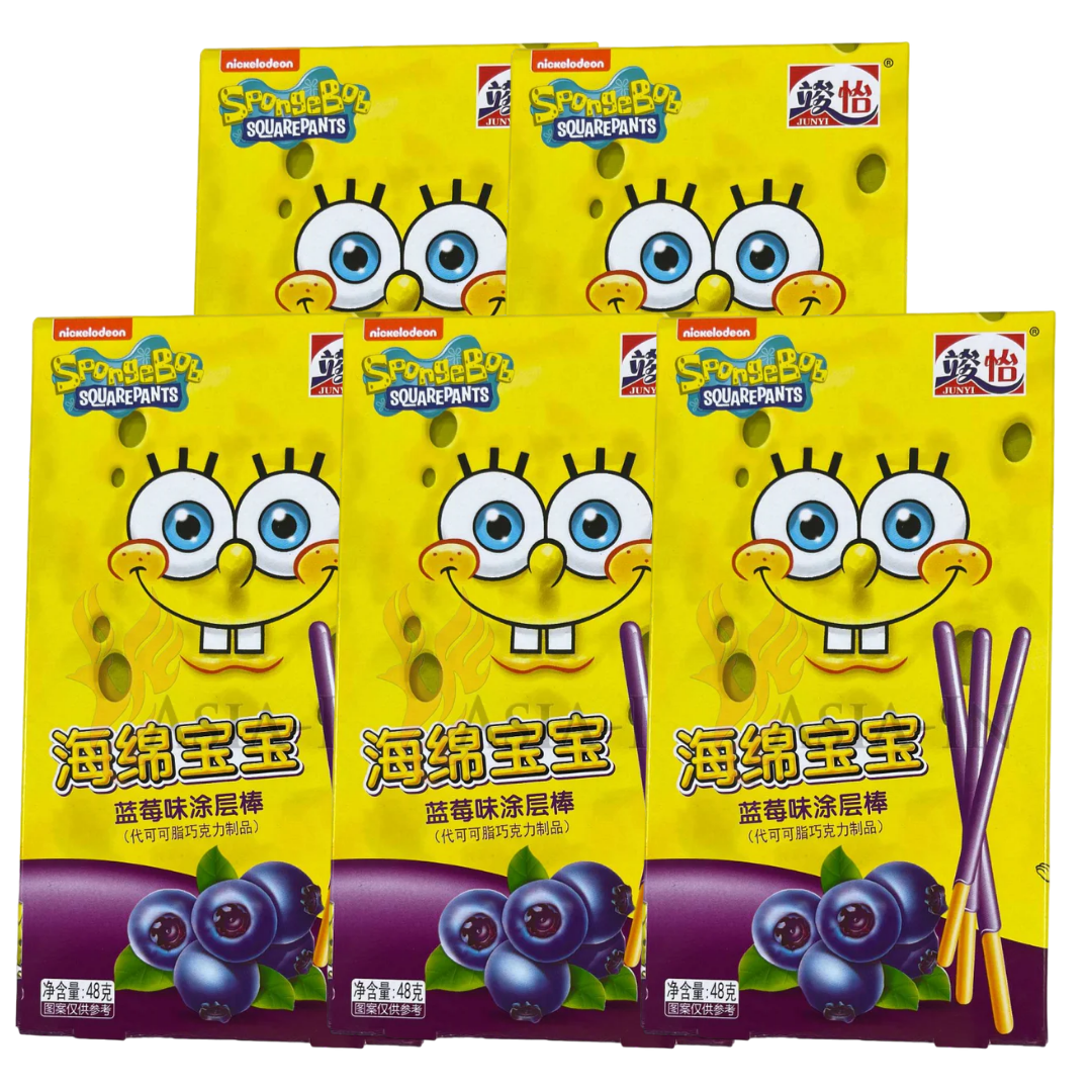 Junyi SpongeBob Pocky Heidelbeergeschmack 48g