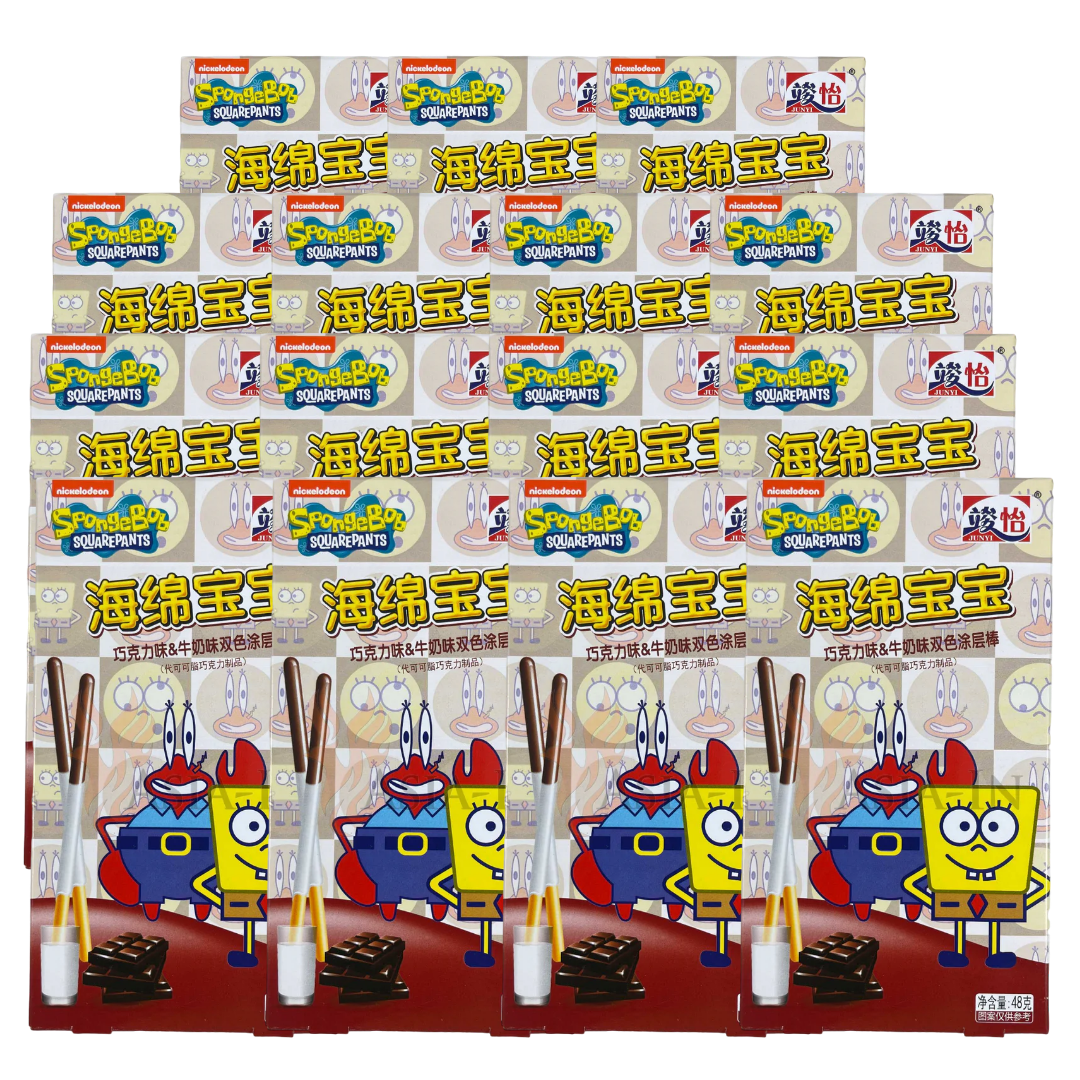 15er-Pack Junyi SpongeBob Pocky Schokolade, Milch 48g