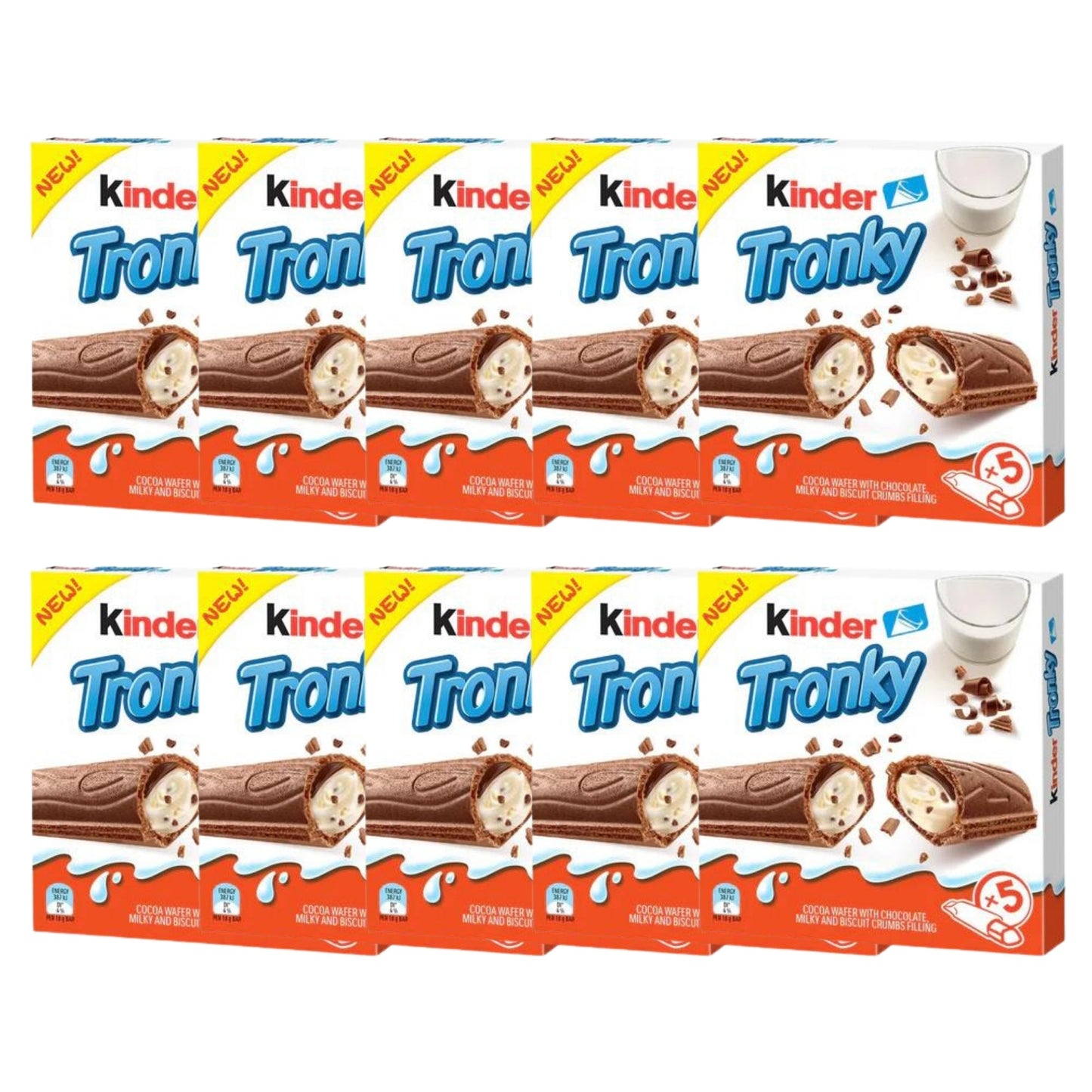 10er-Pack Kinder Tronky 5er Pack 90g | 50 Riegel