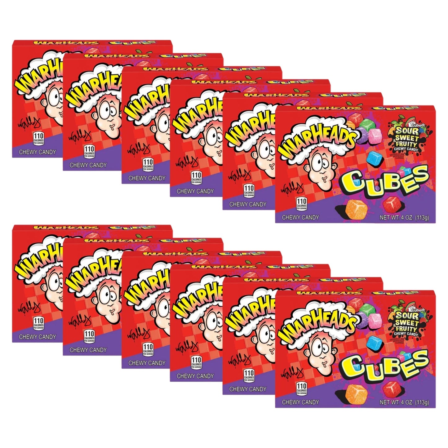 12er-Pack Warheads Sour Chewy Cubes Theatre Box 113g